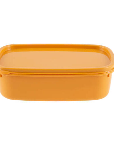 Plastic container on white background